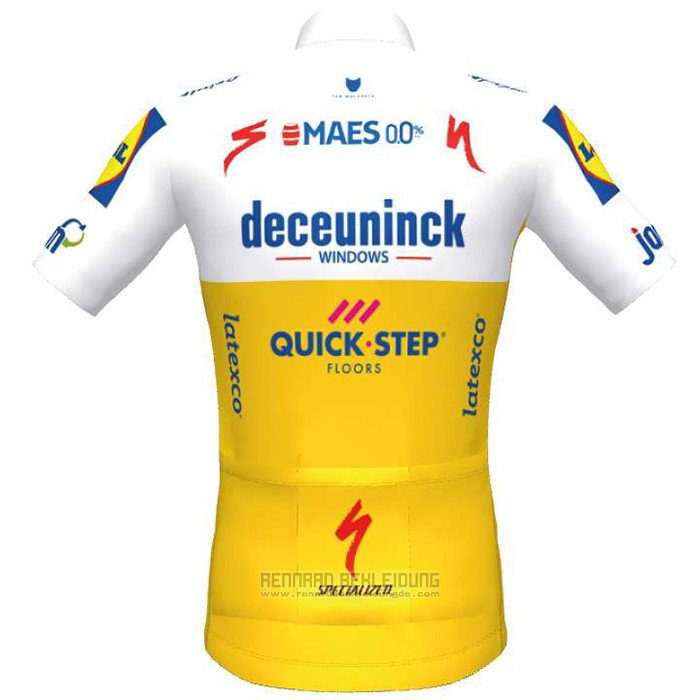 2020 Fahrradbekleidung Deceuninck Quick Step Wei Gelb Trikot Kurzarm und Tragerhose